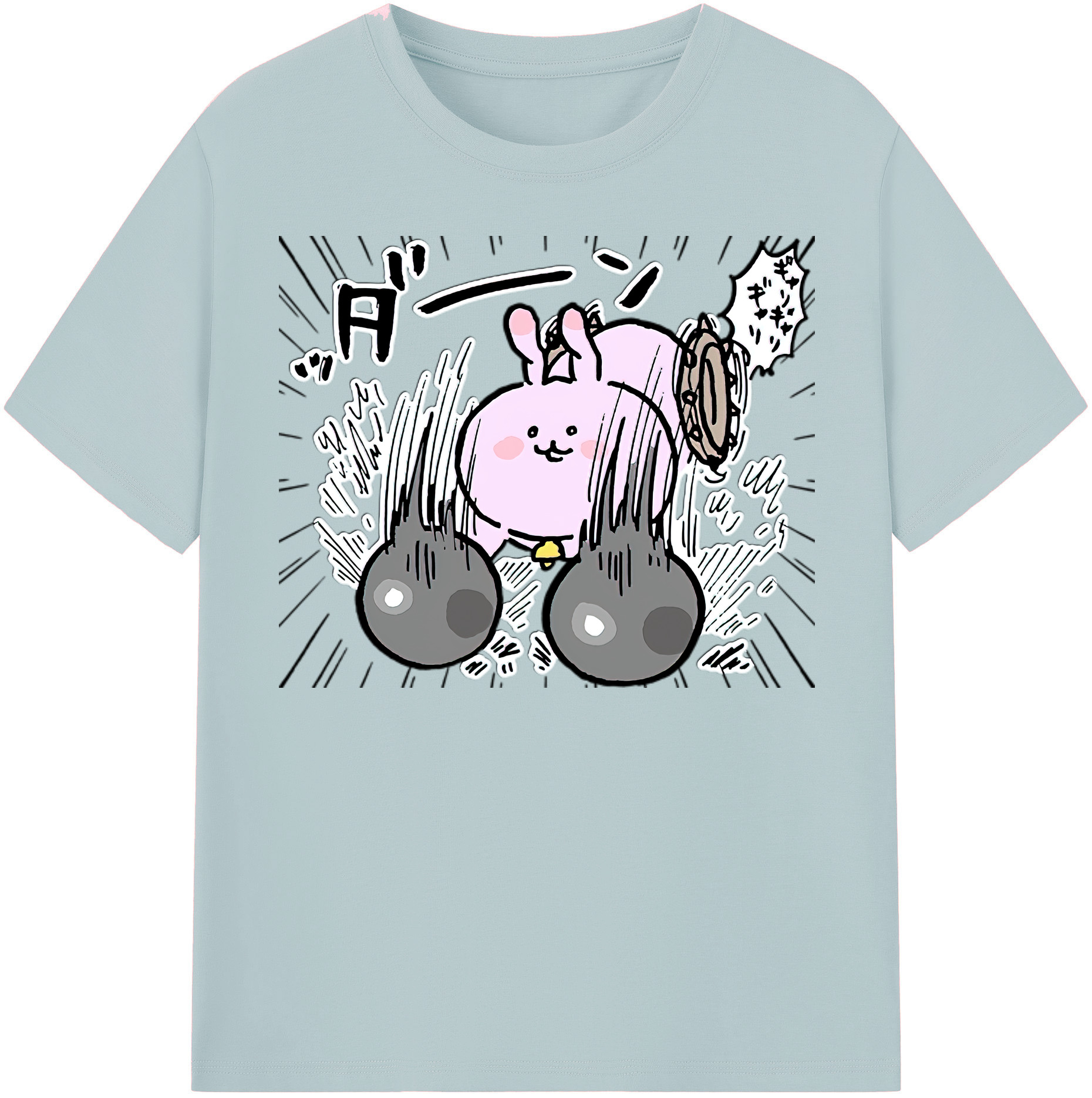 （画像用） ちいかわ うさぎ Chii-kawa usagi 綿100％半袖Tシャツ（フロントプリント）